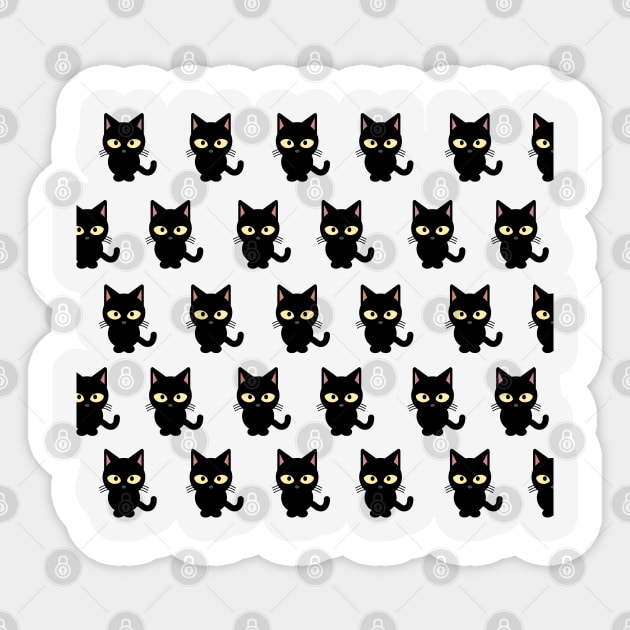 Black cat pattern Sticker by afmr.2007@gmail.com